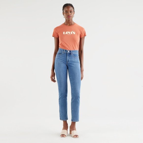 Levi's 314 Shaping Straight Jeans High Rise Waisted Slim Long Denim Jeans - 26 - Picture 13 of 13